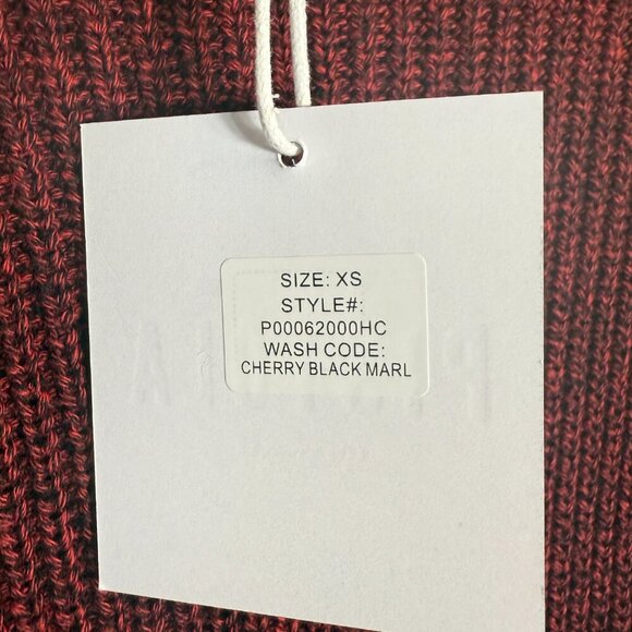 NWT Pistola Eva Distressed Crew Neck Knit Pullover Sweater Women's XS Red Black - Picture 9 of 15